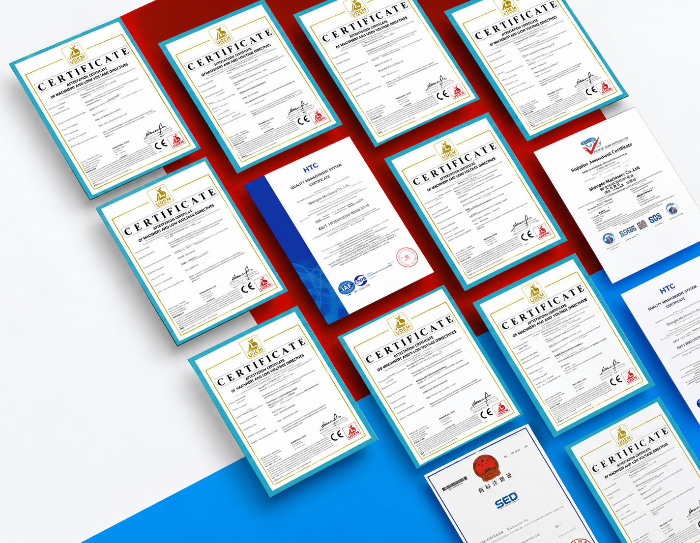 Collection of SED Pharma CE and quality certificates