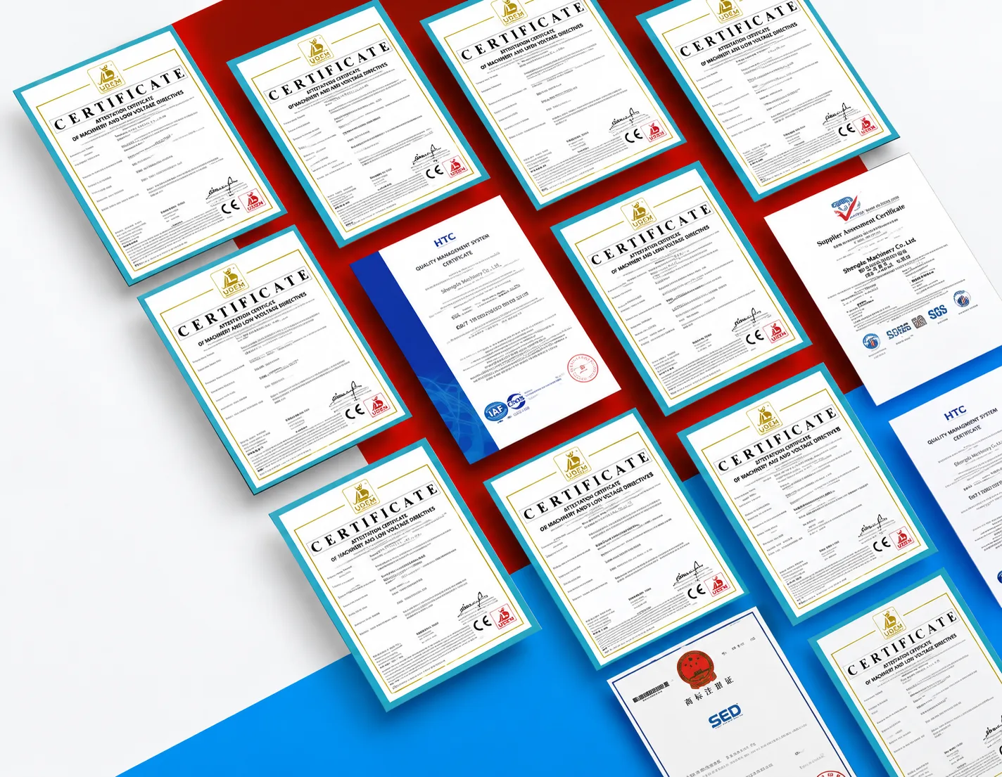 Collection of SED Pharma CE and quality certificates