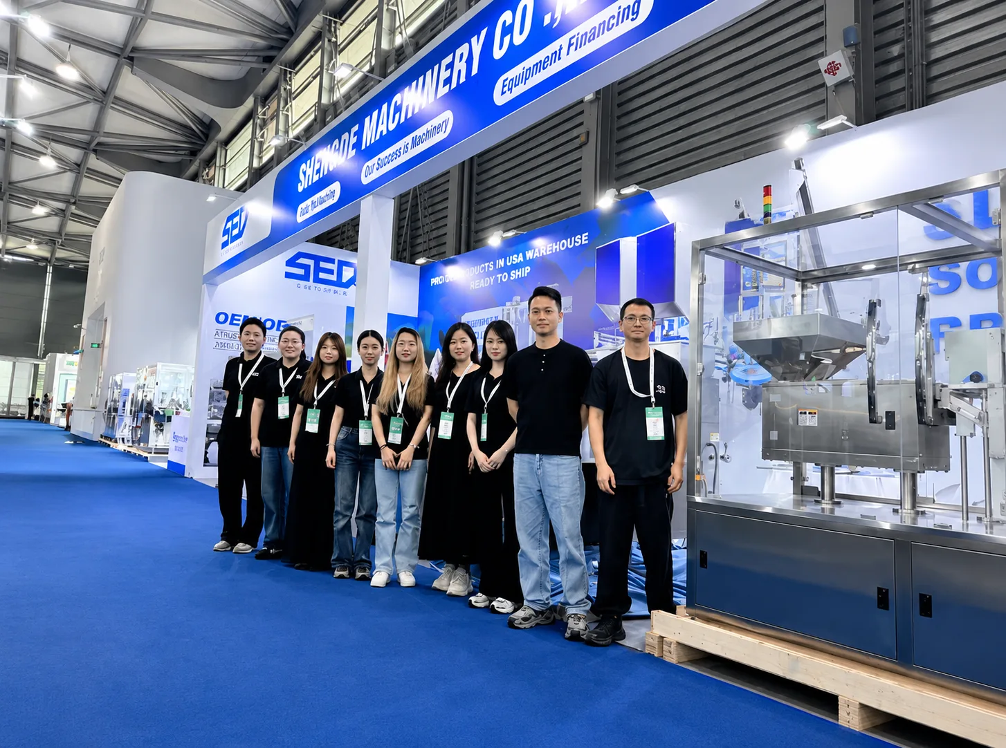 SED Pharma exhibition team presenting pharmaceutical equipment categories